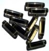 10 7x25mm Black Diamond Two Hole Glass Spacer Beads